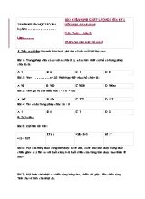 Bài kiểm định chất lượng giữa kỳ I môn Toán Lớp 3 - Năm học 2015-2016 - Trường TH Tứ Yên